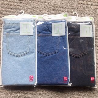 ユニクロ(UNIQLO)のユニクロ　UNIQLO レギンス(デニム・7分丈)3枚セット　90 新品未使用(パンツ/スパッツ)