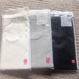 ユニクロ(UNIQLO)のユニクロ　レギンス(7分丈)3枚セット　80 新品未使用(パンツ)