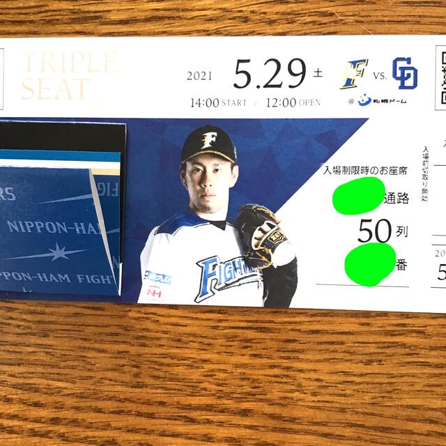 9月21日DeNAベイスターズ対巨人オーナーズシート 1枚