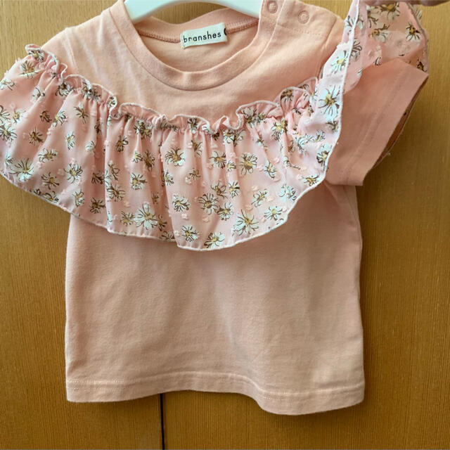 Branshes(ブランシェス)のブランシェス　花柄　フリル付き　Ｔシャツ キッズ/ベビー/マタニティのキッズ服女の子用(90cm~)(Tシャツ/カットソー)の商品写真