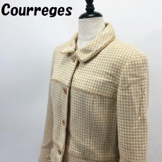 クレージュ(Courreges)の【人気】クレージュ シルク混 スーツセットアップ ジャケット 膝丈タイトスカート(スーツ)