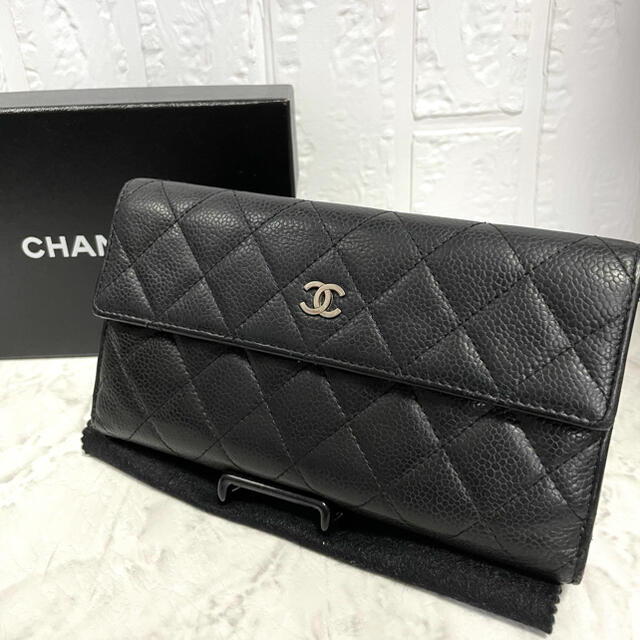 CHANEL シャネル  マトラッセ キャビアスキン 長財布