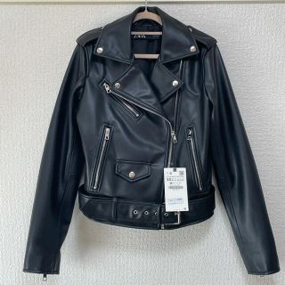 ザラ(ZARA)の新品タグ付き フェイクレザー ライダースジャケット(ライダースジャケット)