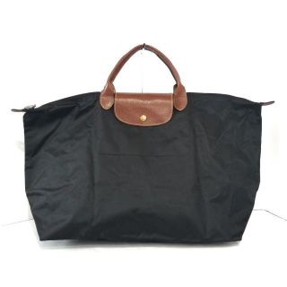 ロンシャン(LONGCHAMP)のロンシャン美品  - 黒×ブラウン(ハンドバッグ)