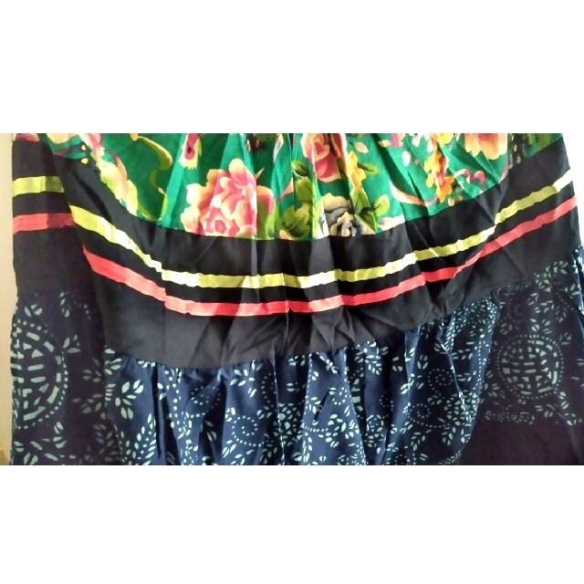金桂安JGA 民族調ロングスカート 緑 JGA0001LS-GR  レディースのスカート(ロングスカート)の商品写真