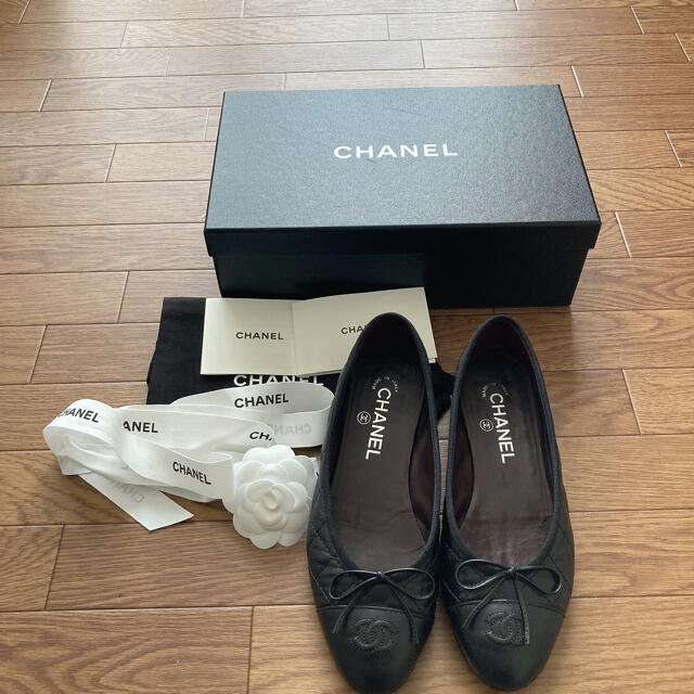 新品未使用 CHANEL 水色 ツイード バレリーナ バレエシューズ 37.5