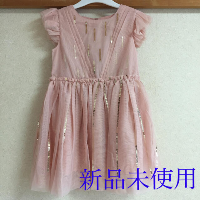 チュールワンピース スパンコール付き 女の子 キッズ キッズ/ベビー/マタニティのキッズ服女の子用(90cm~)(ワンピース)の商品写真