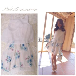 ミシェルマカロン(michellMacaron)のお花柄シフォンワンピース♡(ミニワンピース)