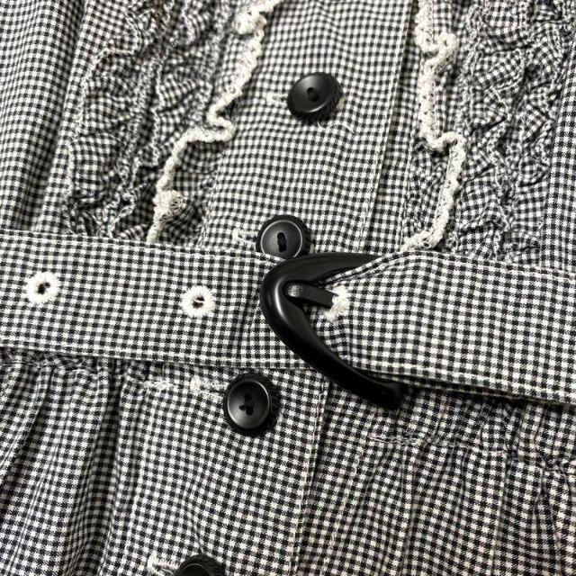 PINK HOUSE 袖 ロゴ 刺繍 ギンガム チェック フリル ワンピース ワ レディースのワンピース(ロングワンピース/マキシワンピース)の商品写真