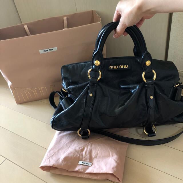 値下げ◆miu miu レザーリボンバッグ