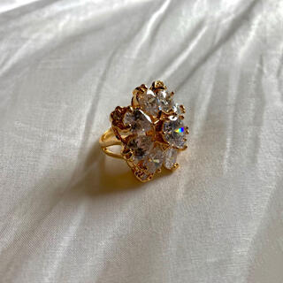 グリモワール(Grimoire)の୨୧ Vintage rétro flower crystal ring(リング(指輪))