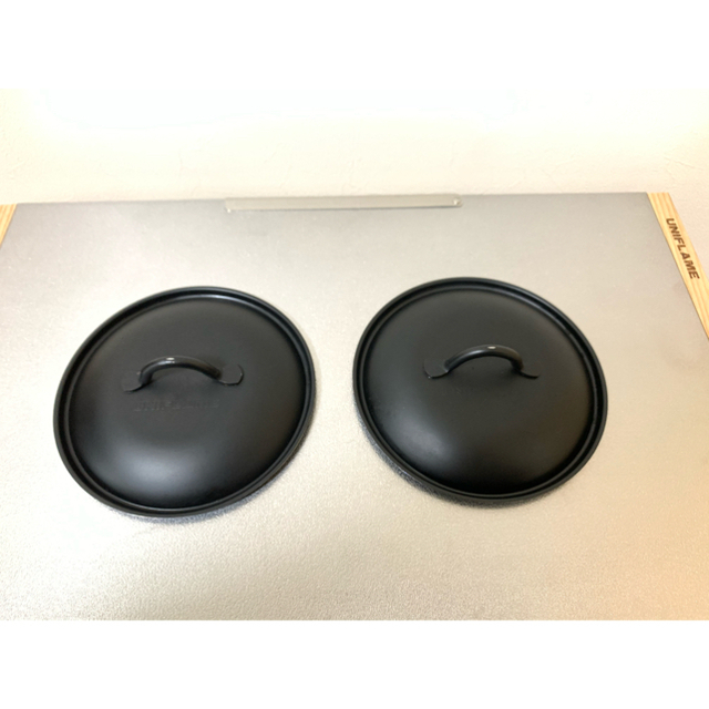 UNIFLAME(ユニフレーム)のユニフレーム　ちびパン　リッド（蓋）2枚セット スポーツ/アウトドアのアウトドア(調理器具)の商品写真