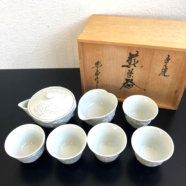 osaka様専用　R243 出石焼 豊泉作 伝統工芸 煎茶器 セット 未使用 エンタメ/ホビーの美術品/アンティーク(陶芸)の商品写真