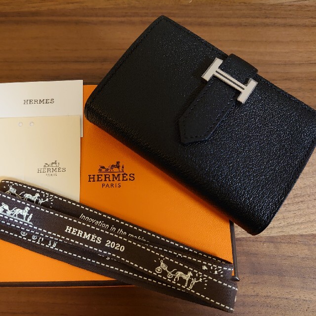 【HERMES】エルメス 財布（ベアン）ミニ 黒