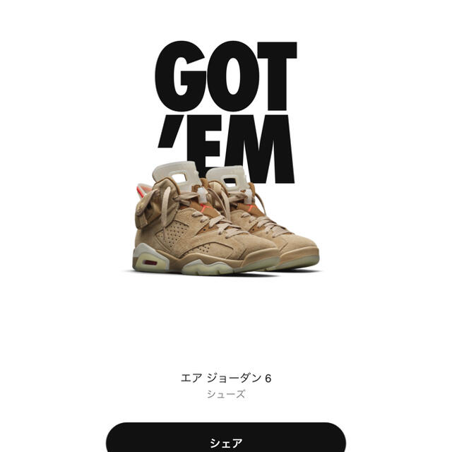 NIKE(ナイキ)のTRAVIS SCOTT NIKE AIR JORDAN 6 26.0 メンズの靴/シューズ(スニーカー)の商品写真