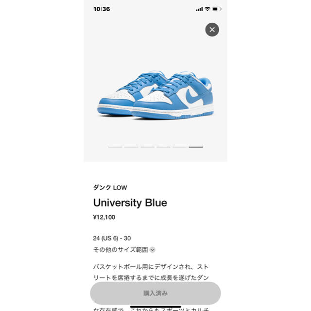 NIKE(ナイキ)のNike dunk low University blue27.5cm メンズの靴/シューズ(スニーカー)の商品写真