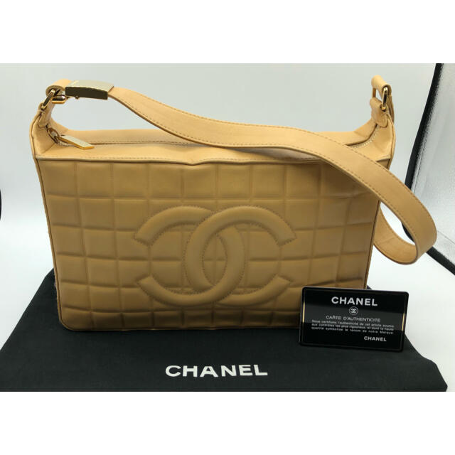 CHANEL シャネル チョコバー 2way ショルダー ステッチ ゴールド金具