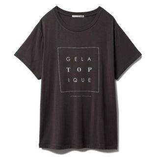 ジェラートピケ(gelato pique)のトーンアップカラーレーヨンロゴTシャツグレー(Tシャツ(半袖/袖なし))