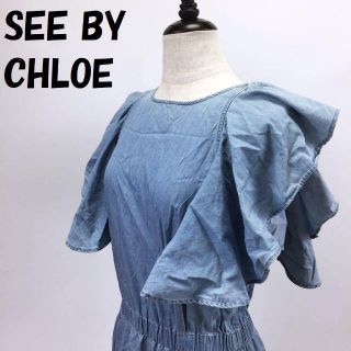 シーバイクロエ(SEE BY CHLOE)の【人気】シーバイクロエ フリル袖 フレンチスリーブ ミニワンピース USサイズ4(ミニワンピース)