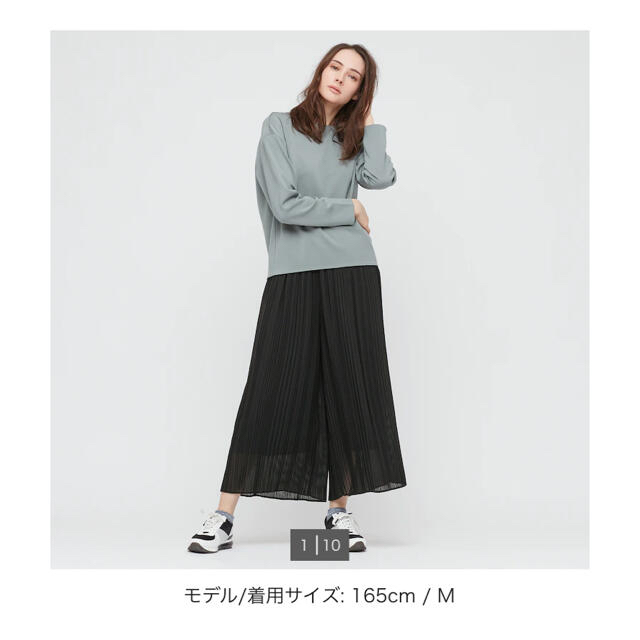 UNIQLO シフォンスカートプリーツパンツ 黒 - パンツ