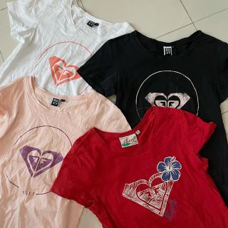 ロキシー(Roxy)のROXY ロキシー　ハートロゴ　コットンTシャツ　半袖　4枚セット 海プール　S(Tシャツ(半袖/袖なし))