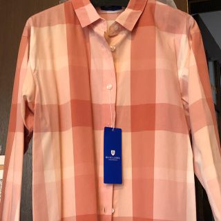 バーバリーブルーレーベル(BURBERRY BLUE LABEL)の新品 ブルーレーベルクレストブリッジ  ピンクチェックブラウス38(シャツ/ブラウス(長袖/七分))