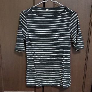 ユニクロ(UNIQLO)のUNIQLO ボーダーカットソー 半袖 レディース Tシャツ M(カットソー(半袖/袖なし))