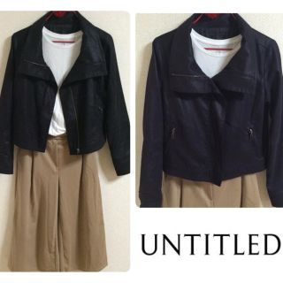 アンタイトル(UNTITLED)の美品＊合皮ライダースジャケット(ライダースジャケット)