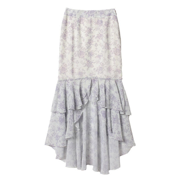 Amanda flowerシフォンマーメードスカート　パープル　Sサイズ