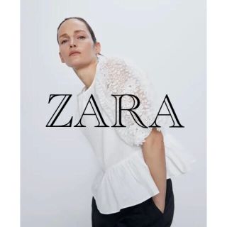 ザラ(ZARA)のZARA 袖レースブラウス xs  ザラ 【未使用品】(シャツ/ブラウス(半袖/袖なし))