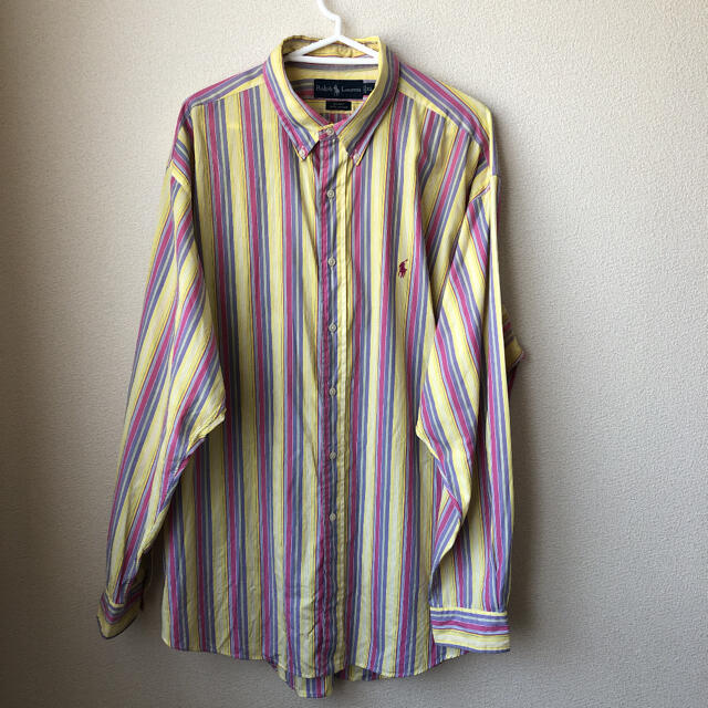 Ralph Lauren(ラルフローレン)のラルフローレン シャツ　カラーポニー刺繍　ストライプ　ピンク　XL メンズのトップス(シャツ)の商品写真