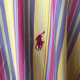 ラルフローレン(Ralph Lauren)のラルフローレン シャツ　カラーポニー刺繍　ストライプ　ピンク　XL(シャツ)