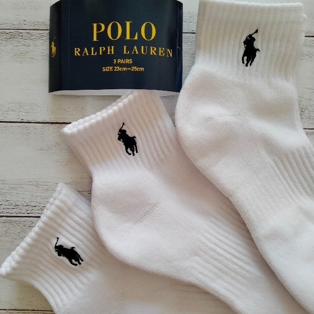 POLO RALPH LAUREN(ポロラルフローレン)のポロラルフローレン　◆23〜25cm　3足セット◆ホワイト　　 レディースのレッグウェア(ソックス)の商品写真