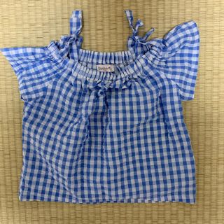 ニシマツヤ(西松屋)の95cm 半袖 Tシャツ チェック 水色(Tシャツ/カットソー)