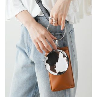 新品❤リングショルダーミニバッグ  2連 マルチショルダー ダークオレンジ(ショルダーバッグ)