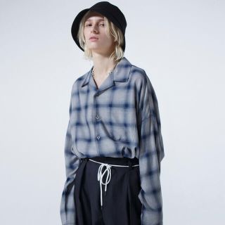 ヴィクティム(VICTIM)のVICTIM BIG RAYON CHECK SHIRTS  ブルー L(シャツ)