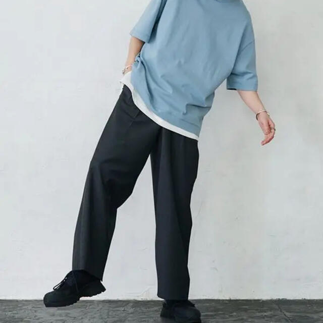 LIDNM MERINO WOOL BAGGY チャコール グレー Mサイズ 1