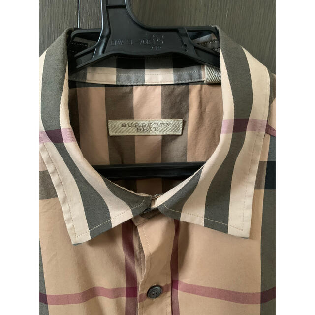 BURBERRY(バーバリー)の【BURBERRY】バーバリーブリット メンズ半袖チェックシャツ　ベージュ メンズのトップス(シャツ)の商品写真