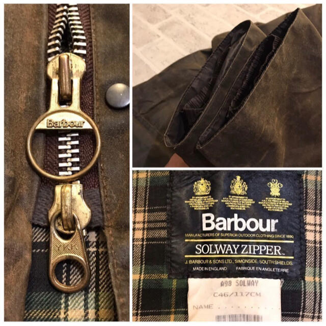 Barbour(バーブァー)のBarbour ソルウェイジッパー 3クラウン 純正フード＆ベルト付き 英国製 メンズのジャケット/アウター(ブルゾン)の商品写真