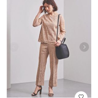 ユナイテッドアローズ(UNITED ARROWS)の美品　ユナイテッドアローズ　チェーンレース ストレートパンツ(クロップドパンツ)