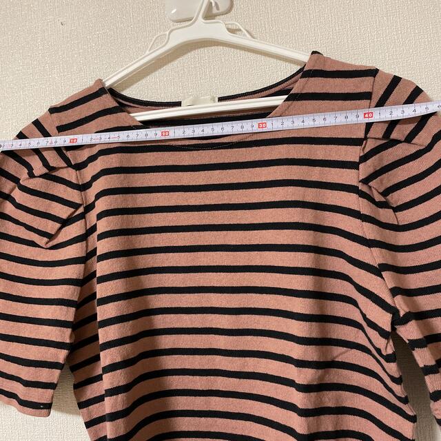 GU(ジーユー)のＧＵ　ボーダーＴシャツ　ピンク系 レディースのトップス(Tシャツ(半袖/袖なし))の商品写真