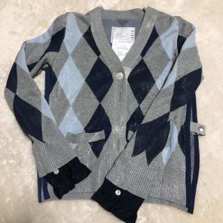 サカイ(sacai)の【sacai】アーガイル柄カーディガン　美品(カーディガン)