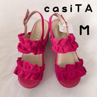 カシータ(casiTA)の新品⭐︎カシータ⭐︎サンダル⭐︎フリル⭐︎ベロア(サンダル)