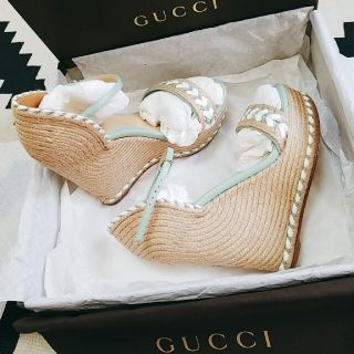 グッチ(Gucci)の【再値下げ】【美品】GUCCI エスパドリーユ サンダル 37(サンダル)