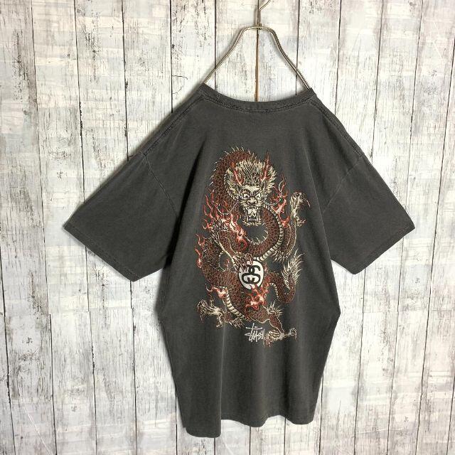 【激レア☆即完売モデル】ステューシー ドラゴン 龍 バックプリントロゴ Tシャツ 6