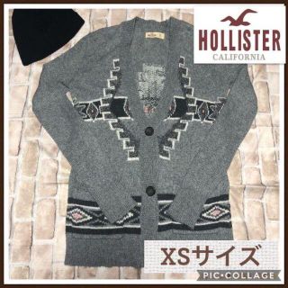 ホリスター(Hollister)のホリスター ネイティブ柄 ロングニットカーディガン XS レディース セーター(カーディガン)