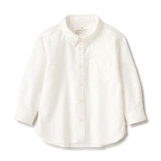 ムジルシリョウヒン(MUJI (無印良品))の無印良品　オックスボタンダウンシャツ 100　オフ白　ベビー　長袖シャツ　新品(ブラウス)