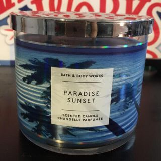 バスアンドボディーワークス(Bath & Body Works)の新品未使用　バス&ボディワークス 3芯アロマキャンドル パラダイスサンセット (キャンドル)