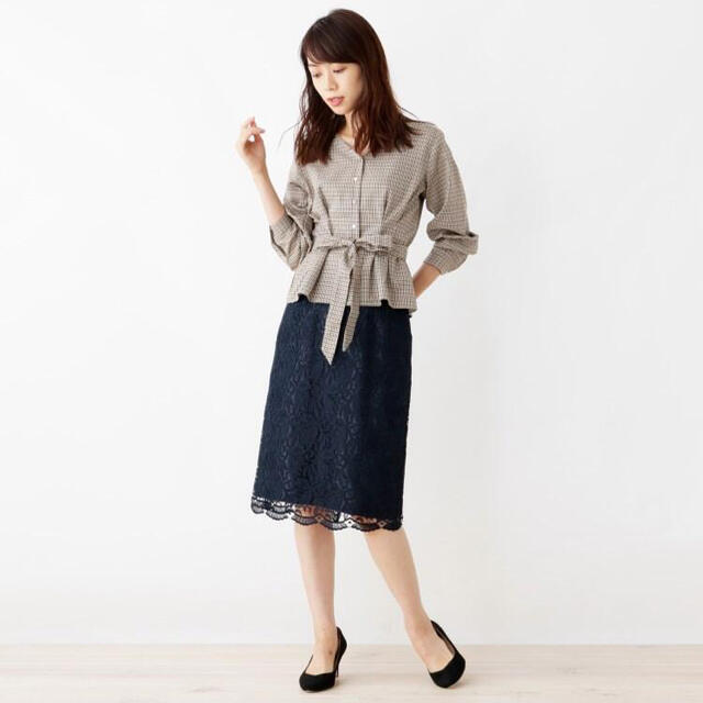 INDEX(インデックス)の【美品】index Vネックウエストタックブラウス レディースのトップス(シャツ/ブラウス(長袖/七分))の商品写真