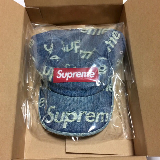 Supreme Frayed Logos Denim Camp Cap